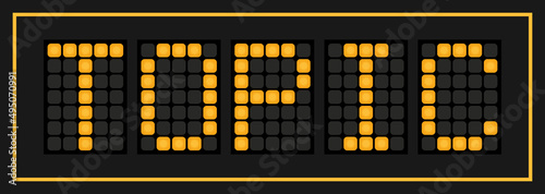 Orange color led in word topic on black background
