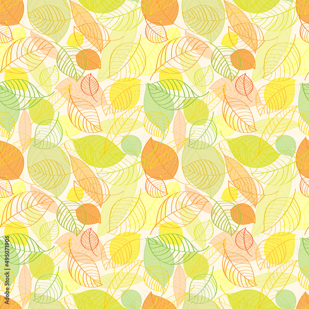 Autumn leaves, seamless pattern Autumn leaves, seamless pattern