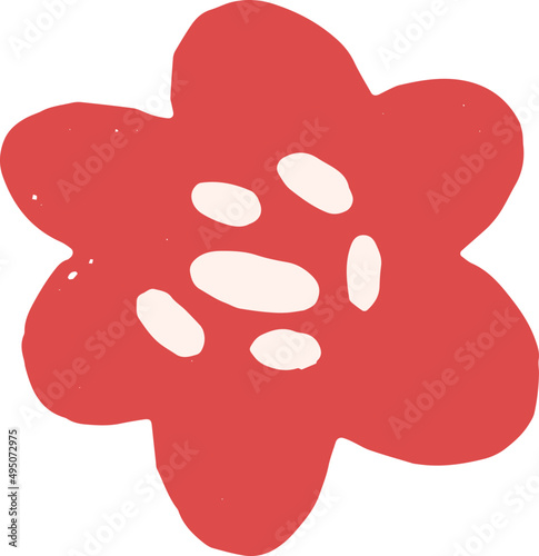 Abstract Flower Doodle Design Element