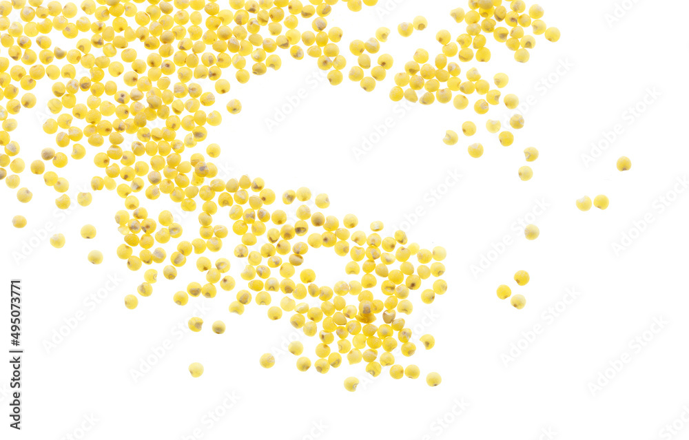 Millet groats isolated on a white background. Millet groats isolated on a white background.