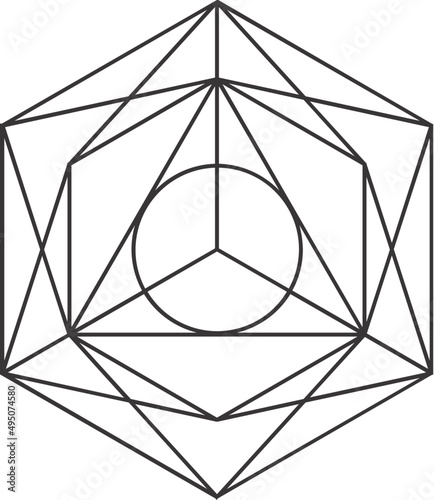 Sacred Geometry Symbol Monochrome Decorative Element