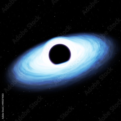 Fototapeta Naklejka Na Ścianę i Meble -  Black holes 3d rendering. Mysterious and Wormhole dimension.	