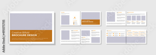 Multipage corporate business modern landscape bifold company profile brochure template design