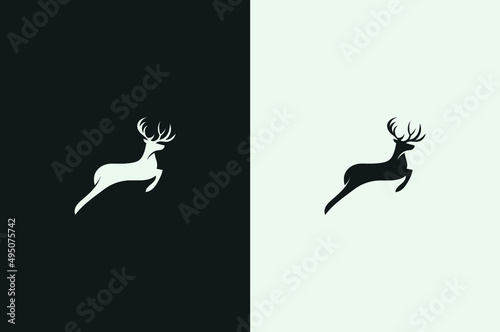 Creative minimal logo of deer, Abstract deer logo