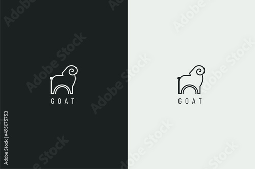 line art creative minimal logo of a Goat