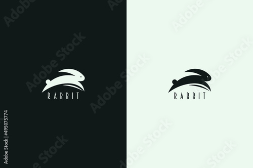 Minimal Rabbits Bunny Hare logo design