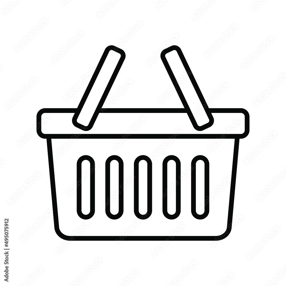 Shopping basket line icon - vector illustration Shopping basket line icon - vector illustration