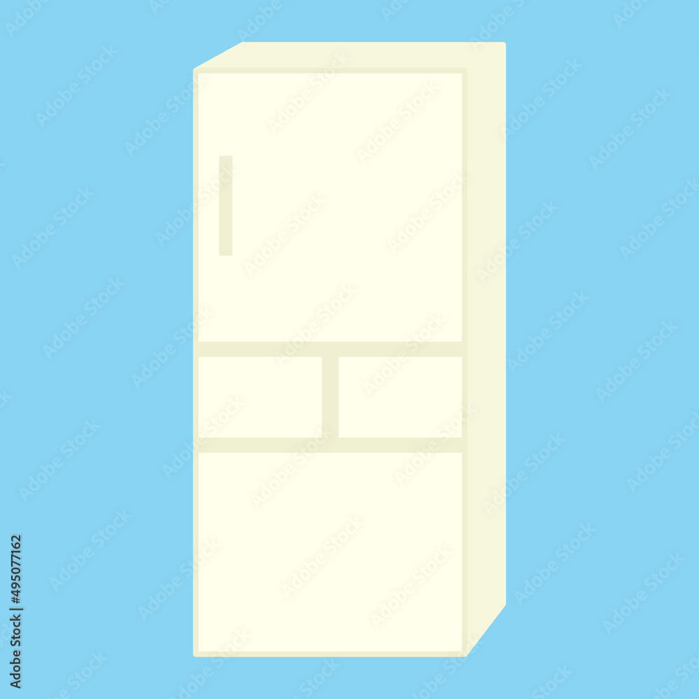 シンプルでかわいい冷蔵庫のイラスト