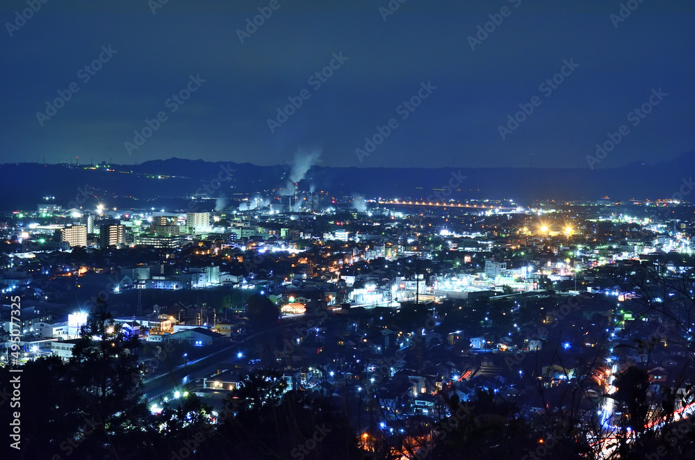 静岡県島田市白岩寺公園の山頂からの夜景