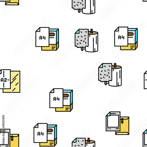 Paper List For Printing Poster Vector Seamless Pattern Thin Line Illustration