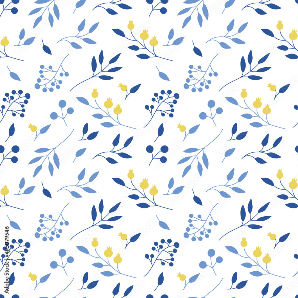 Foto Seamless pattern with colorful plants