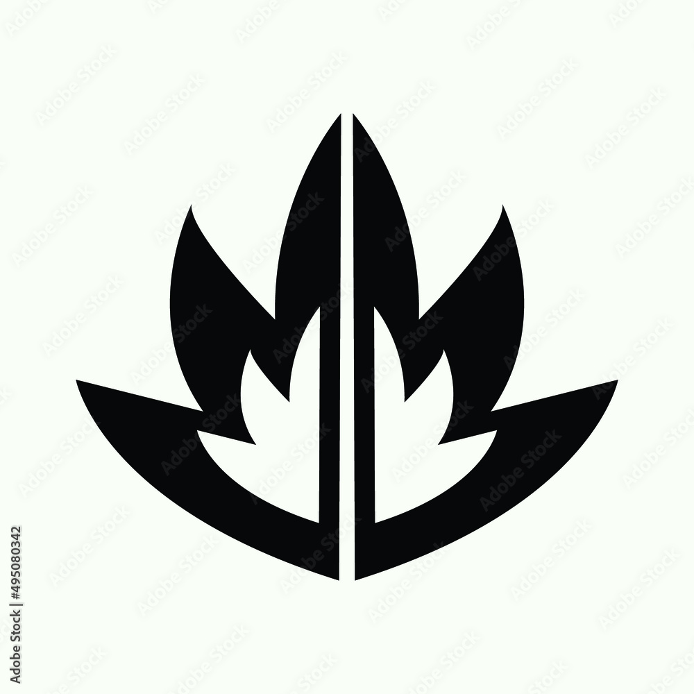 Obraz premium genetics leaf vector logo