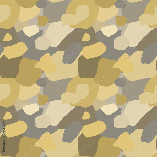 camouflage spots in brown earthy tones, seamless pattern in military style, hand-drawn camouflage, camouflage background