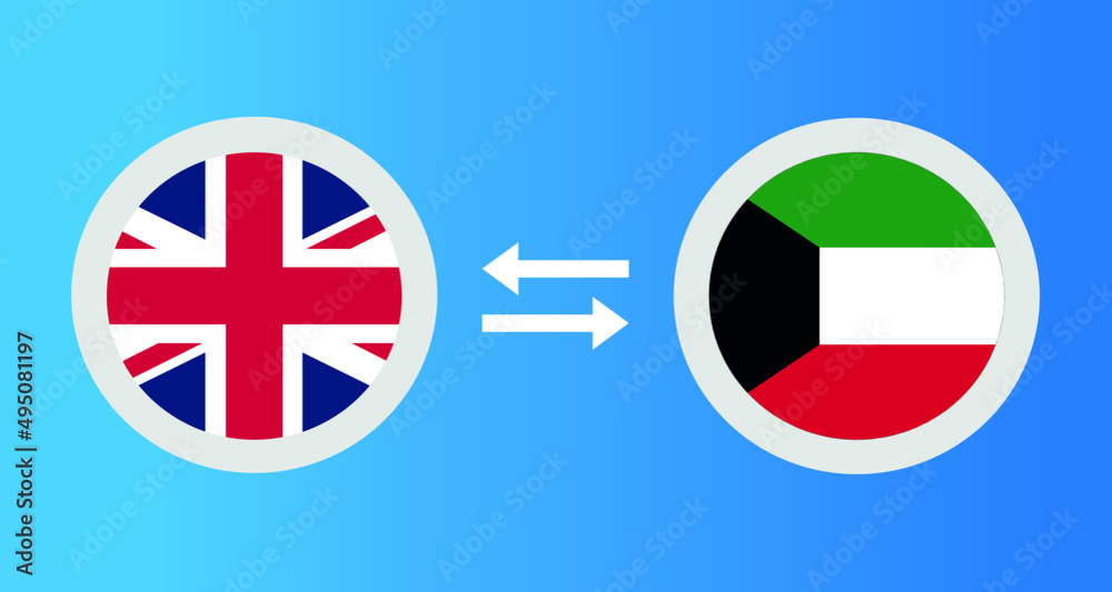round icons with United Kingdom and
Kuwait flag exchange rate concept graphic element Illustration template design
round icons with United Kingdom and
Kuwait flag exchange rate concept graphic element Illustration template design