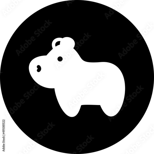 hippopotamus glyph icon