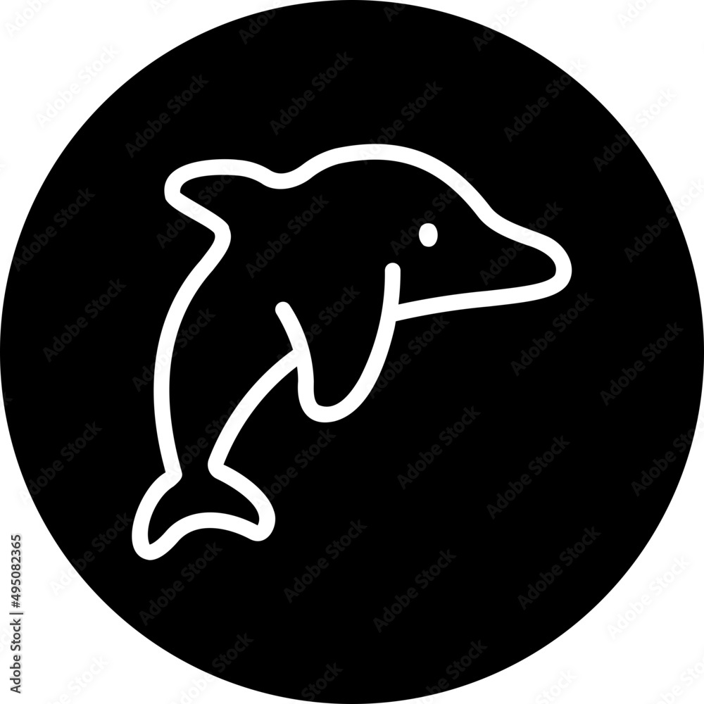 Obraz premium dolphin glyph icon
