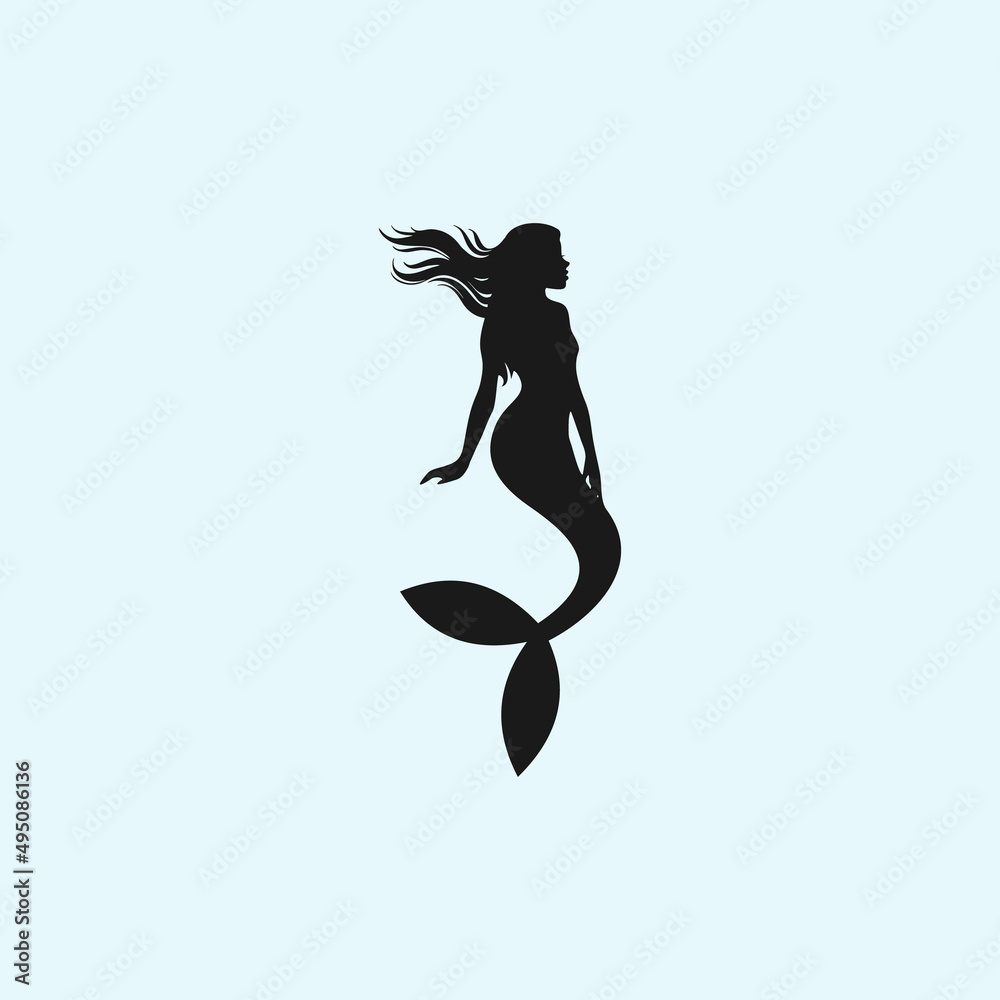 Fototapeta premium mermaid logo or mermaid icon