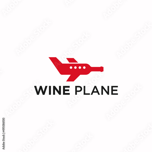 wine plane logo or bottle logo