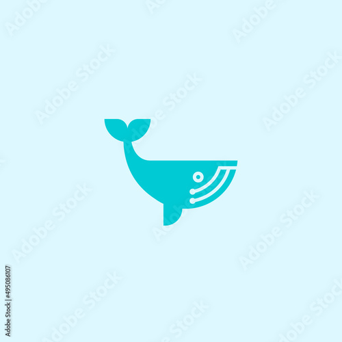 tech whale logo or animal logo