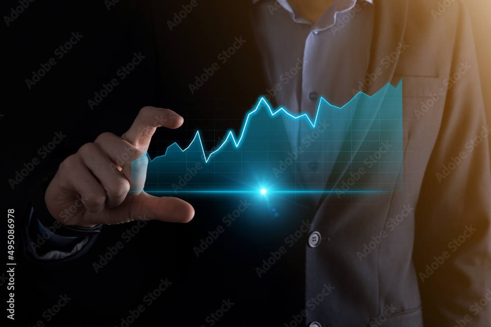 Fototapeta premium Business development, financial plan and strategy.Analysis finance graph and market chart investment. Digital economy exchange.Development and growing growth plan.Stock market investment.banking.
