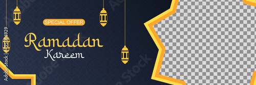 Wallpaper Mural banner template design with ramadan theme Torontodigital.ca