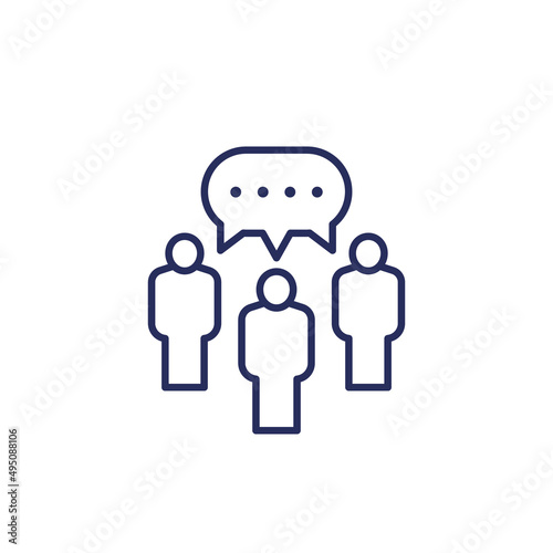 dispute line icon with debating people