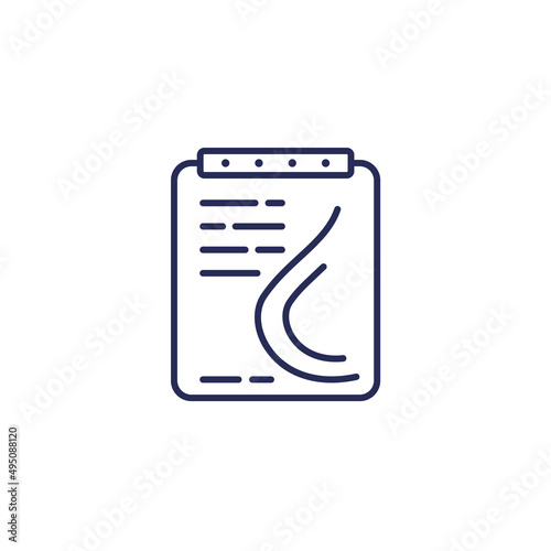 Mammogram, breast scan line icon on white
