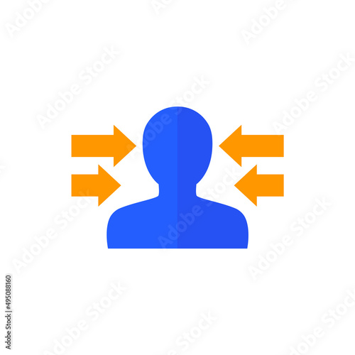 social pressure icon, flat vector