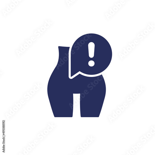 anorexia icon, eating disorder vector