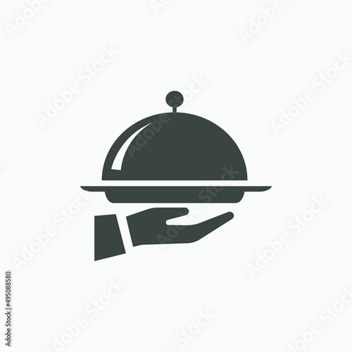 lunch service icon vector isolated. food, cook, dish, plate, restaurant, waiter, meal, service icon vector symbol
