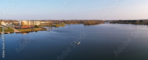 Best View of Caldecott Lake of England (Panoramic View of caldecotte lake) drone footage photo