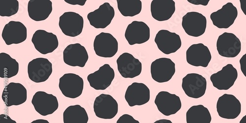 Seamless pattern with spots. Abstract creative stains background. Chaotically scattered spots print for textile or wallpaper. Flat vector template