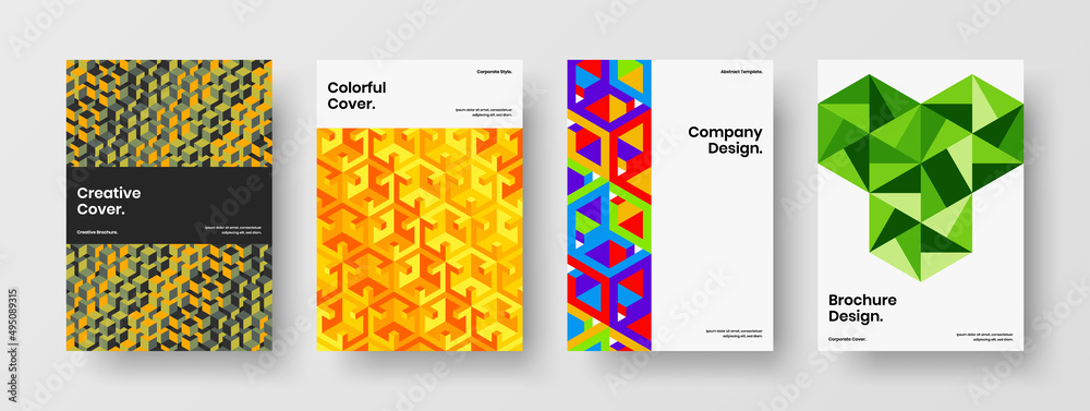 Premium geometric pattern poster concept collection. Simple cover vector design template bundle. Premium geometric pattern poster concept collection. Simple cover vector design template bundle.