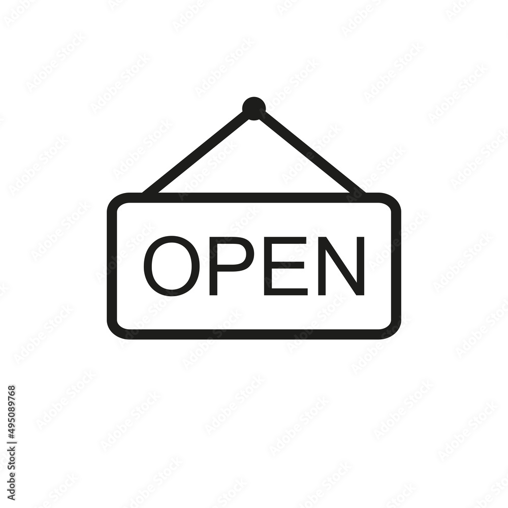 The icon is open. Linear image. Simple vector illustration on a white background The icon is open. Linear image. Simple vector illustration on a white background