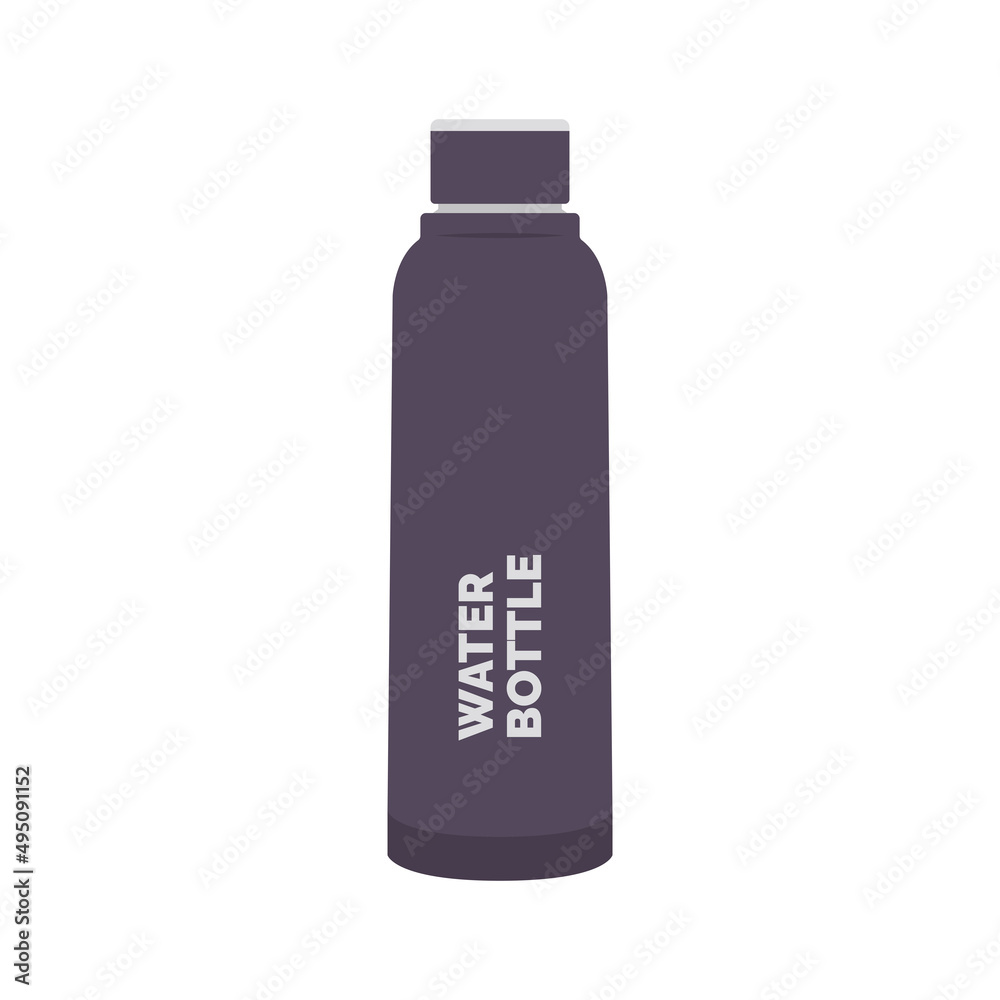 Water Bottle Flat Illustration. Clean Icon Design Element on Isolated White Background Water Bottle Flat Illustration. Clean Icon Design Element on Isolated White Background