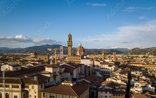 Florence town and cathedral from above. Aerial drone photo, Florence, Italy © Oleg Polyakov