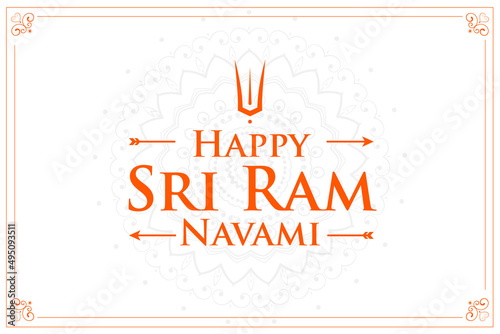 Happy Ram Navami, a Hindu festival celebrated of Lord Ram, Hindi, typography