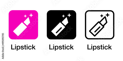 ピンクの口紅で化粧のアプリアイコンベクターデザインイラスト素材
