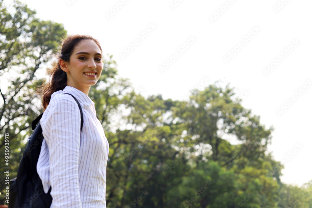 Happiness young woman healthy exercise at garden park. Happiness young woman healthy exercise at garden park.