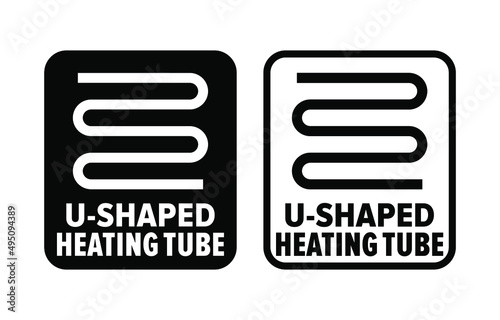 "U-shaped Heating Tube" vector information sign