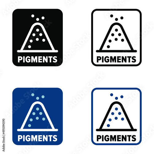 "Pigments" property vector information sign