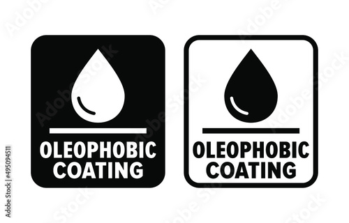 "Oleophobic Coating" vector information sign