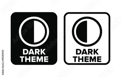 "Dark Theme" vector information sign