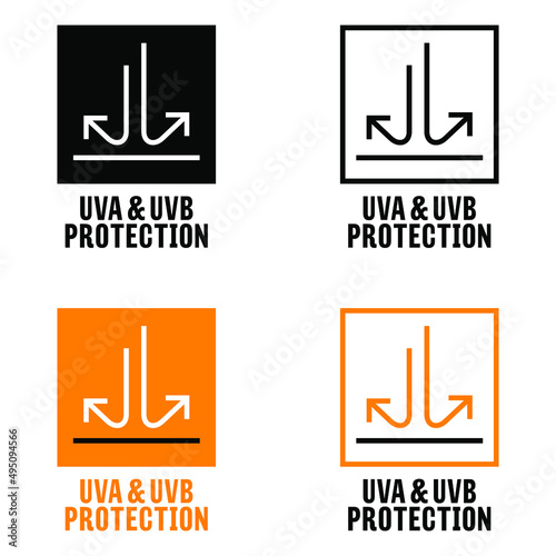 "UVA and UVB Protection" vector information sign