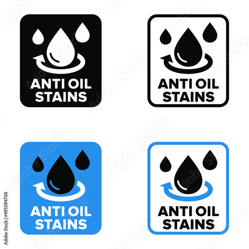 "Anti Oil Stains" vector information sign