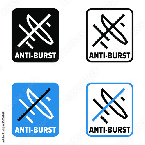 "Anti Burst" vector information sign