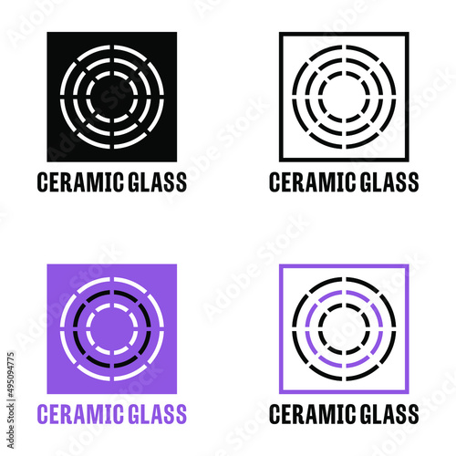 "Ceramic Glass" vector information sign