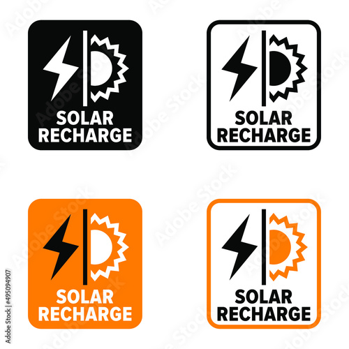 "Solar Recharge" vector information sign