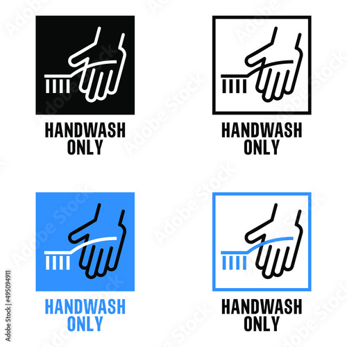 "Handwash Only" vector information sign