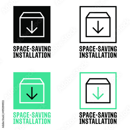 "Space-Saving Installation" vector information sign